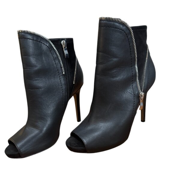 Women’s Mia Black High Heel Ankle Boots – Zip-Up - Picture 2 of 3